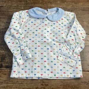 James & Lottie Cars Button Back top size 2T